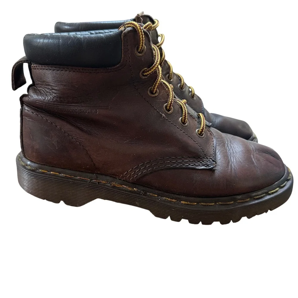 Vintage Dr Martens Made In England Brown Leather 6 Eye Boots UK 6 Grunge Unisex
